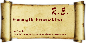 Remenyik Ernesztina névjegykártya